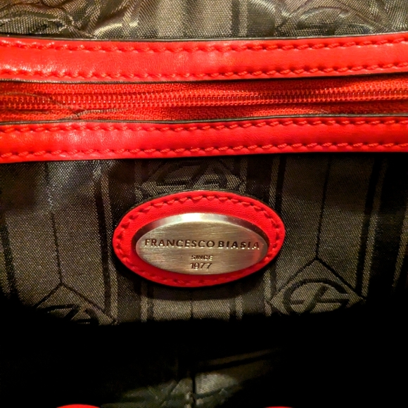 Francesco Biasia Handbag Purse Satchel - Calf Leather - Coral Color- Ex Cond - Picture 12 of 14
